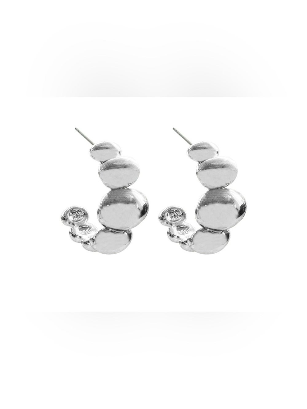 Sterling Silver Polished Bubble Hoop Earrings